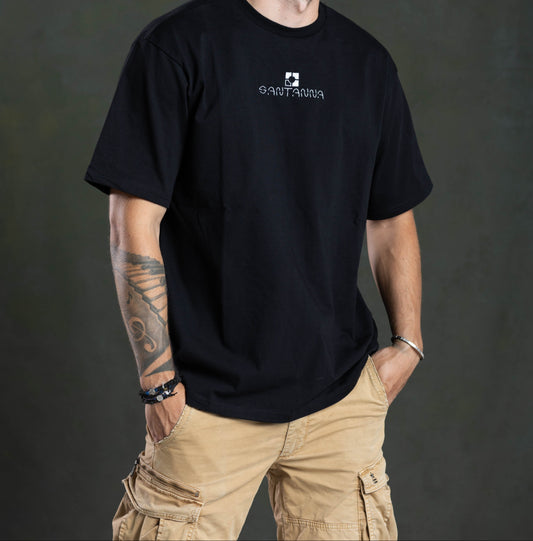 Santanna Square Black T-Shirt (Logo Back)