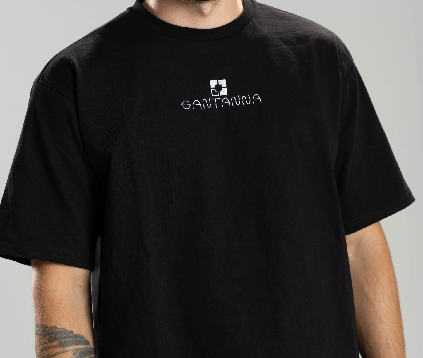 Santanna Square Black T-Shirt (Logo Back)