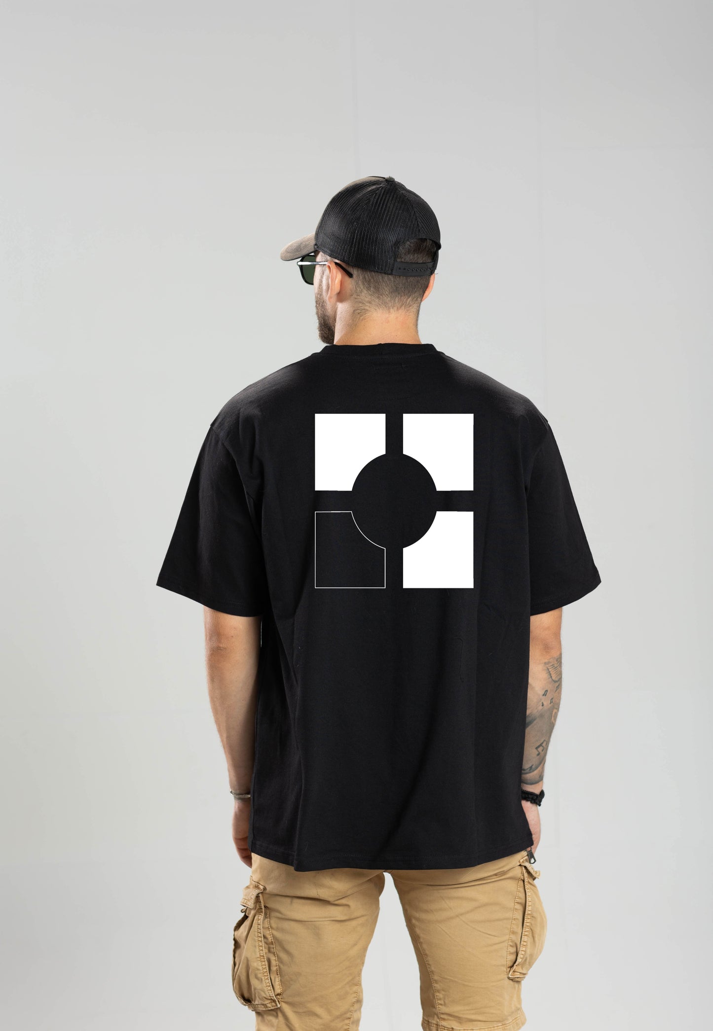 Santanna Square Black T-Shirt (Logo Back)