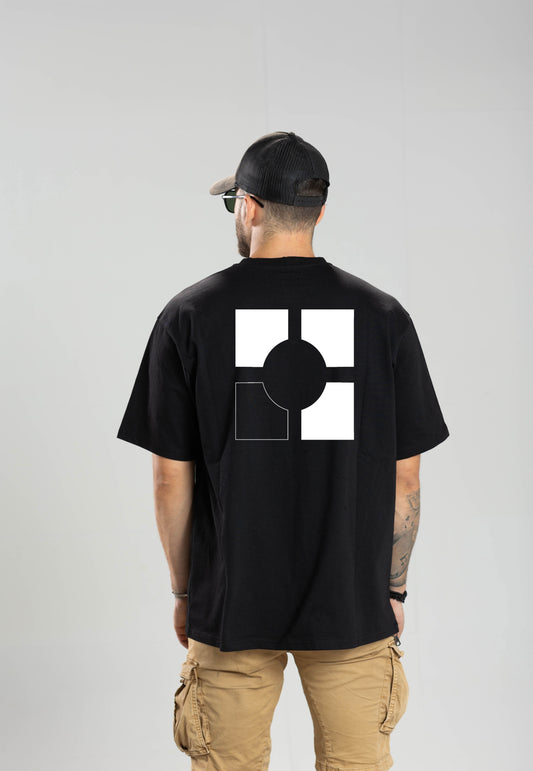 Santanna Square Black T-Shirt (Logo Back)